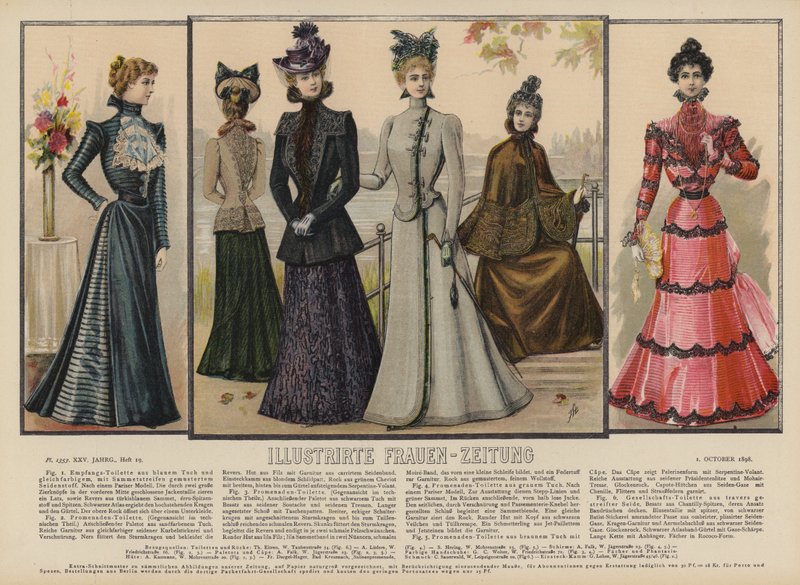 Ilustrace pro Illustrirte Frauen-Zeitung (barevné lito) od German School
