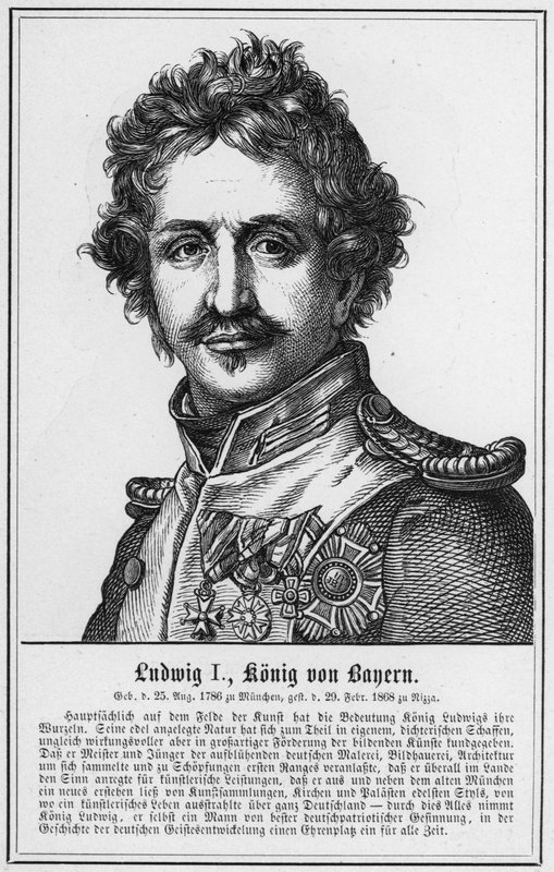 Ludwig I, Konig von Bayern (rytina) od German School