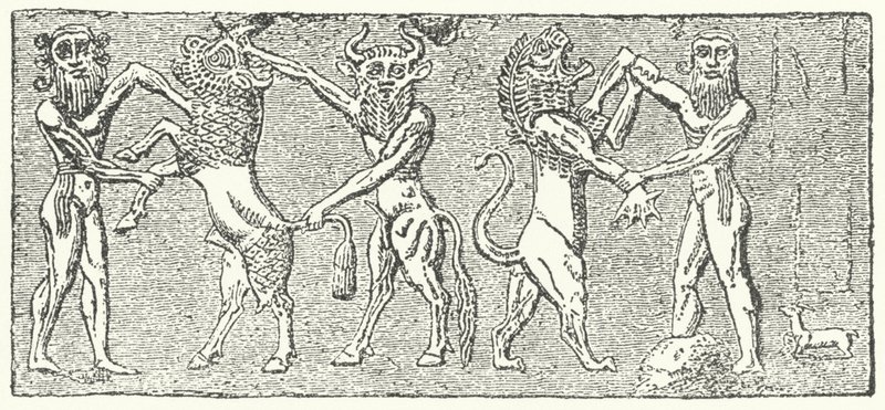 Setkání Enkidu a Gilgameš od German School