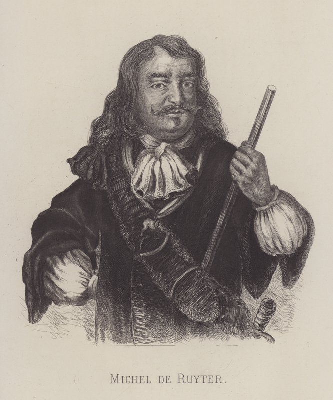 Michiel de Ruyter , holandský admirál (litho) od German School