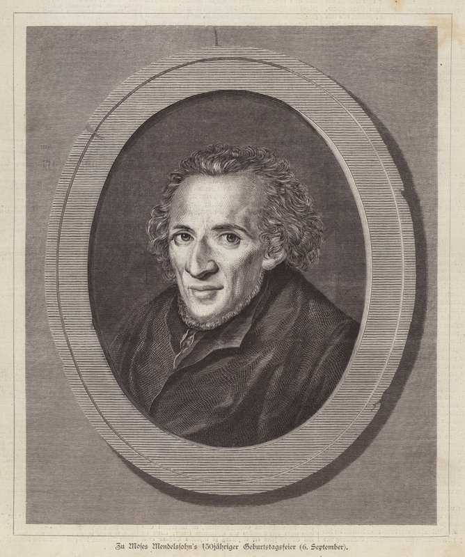 Moses Mendelssohn, německý židovský filozof (rytina) od German School