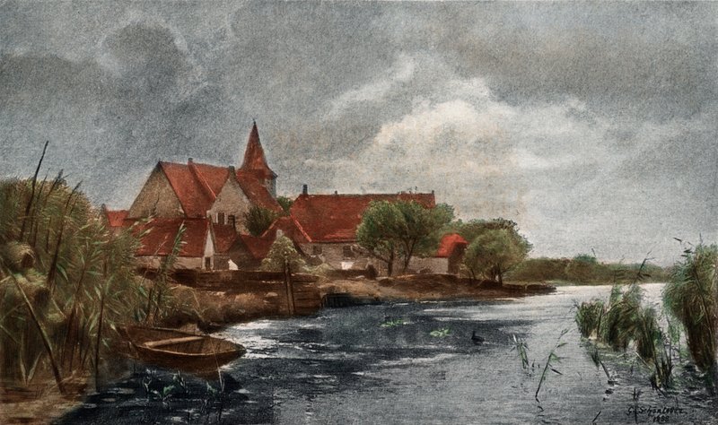 Nieuwkerk (barevný hlubotisk) od German School