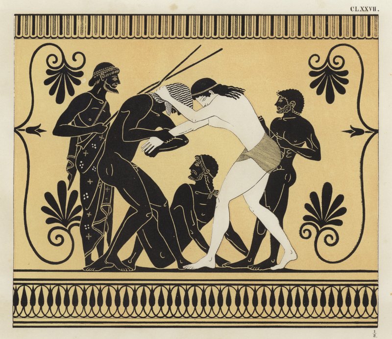 Peleus a Atalanta zápasí od German School