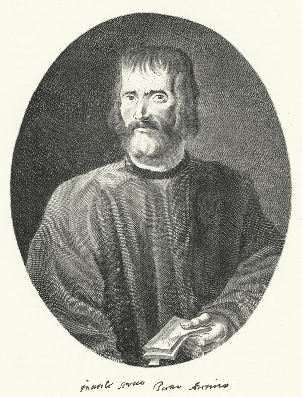 Pietro Aretino , italský básník a spisovatel (rytina) od German School