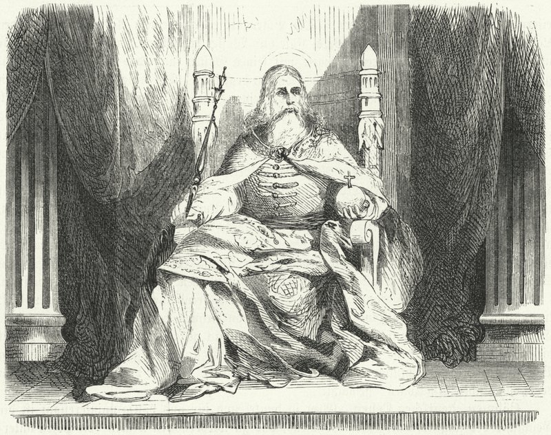 Štěpán I., král uherský (rytina) od German School