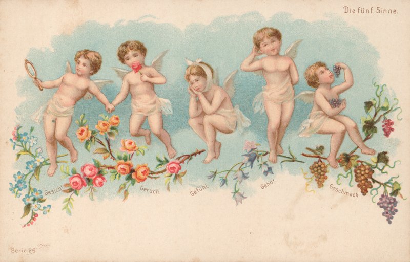 Viisi aistia (väri litho) od German School