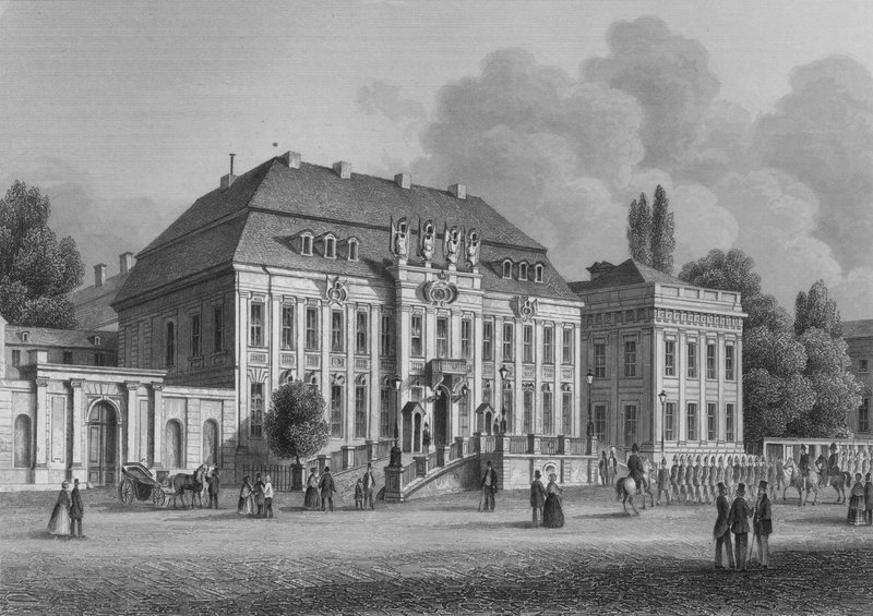 Královský palác, Berlín (ocelová rytina) od German School