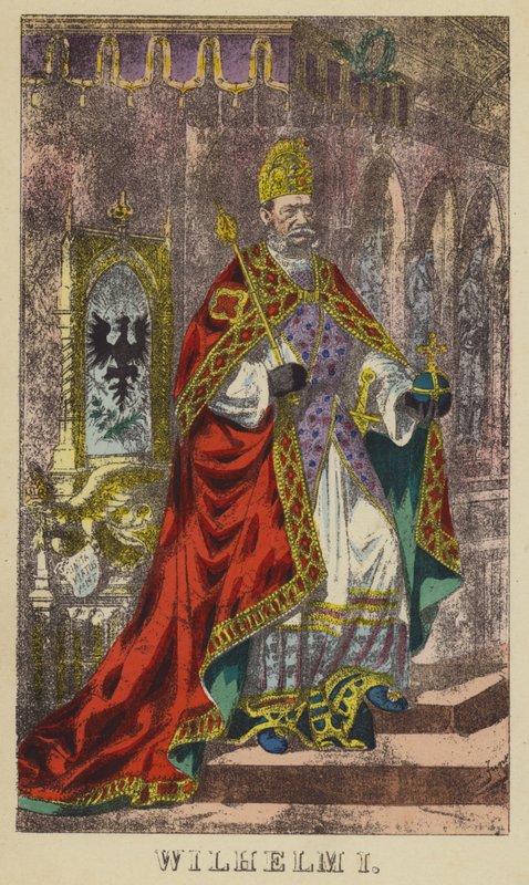 Wilhelm I (barevná rytina) od German School