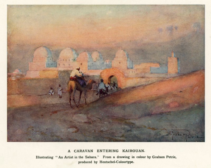 Karavana vjíždějící do Kairouanu (barva litho) od Graham Petrie