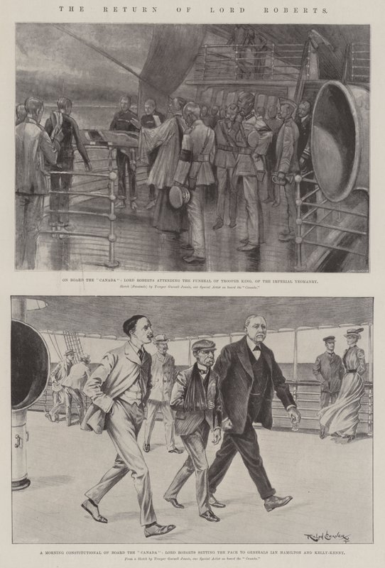 Návrat lorda Robertse litho od Gurnell Charles Jennis