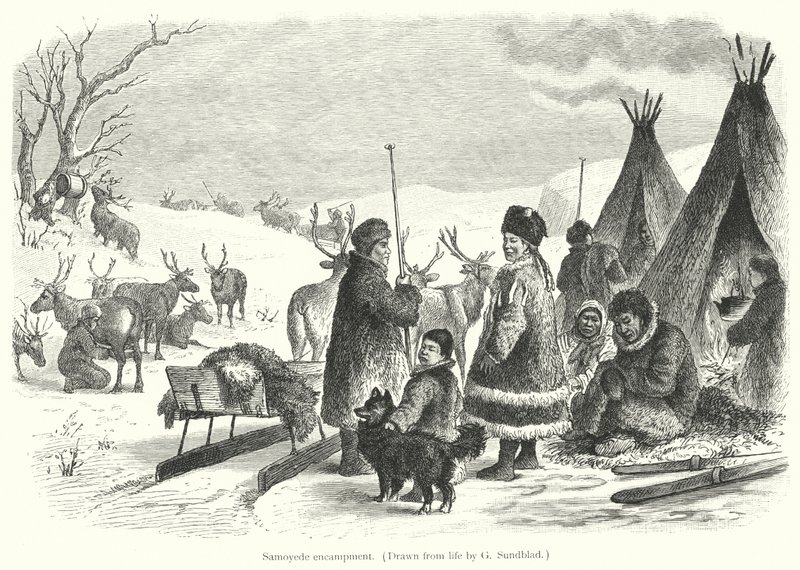 Samoyedský tábor (rytina) od Gustav (after) Sundblad