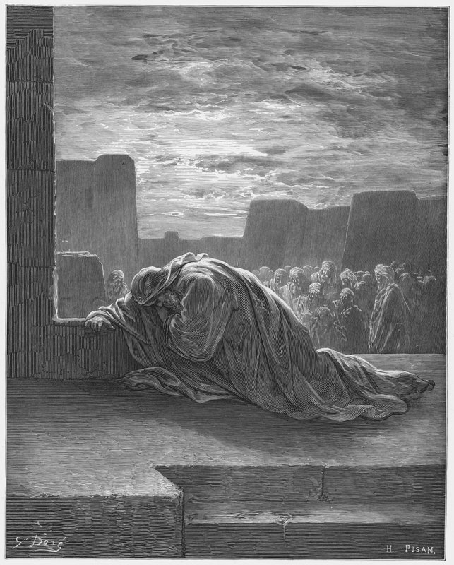 Gustave Dore Bible: Ezra v modlitbě od Gustave Dore