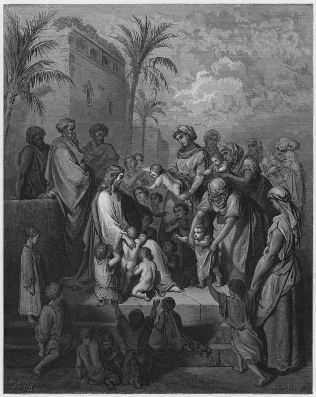 Gustave Dore Bible: Ježíš žehná dětem od Gustave Dore