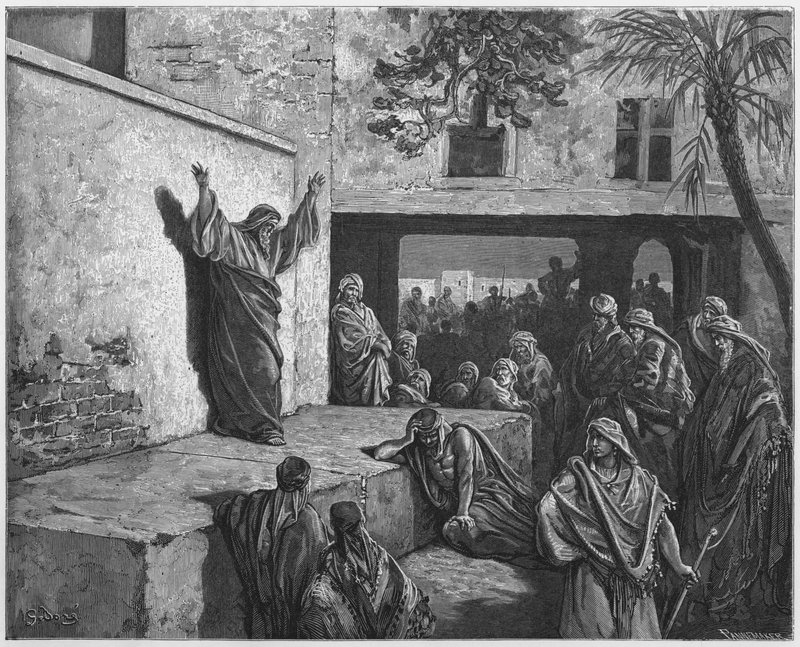 Gustave Dore Bible: Micheáš nabádá Izraelity k pokání od Gustave Dore