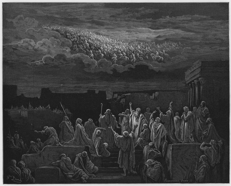 Gustave Dore Bible: Zjevení armády v nebesích od Gustave Dore