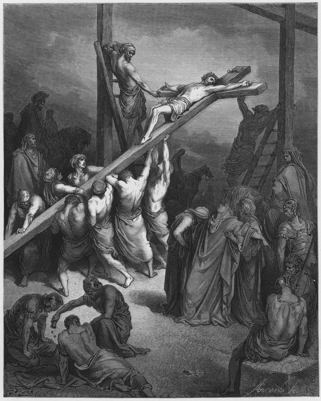 Gustave Dore Bible: Vztyčení kříže od Gustave Dore