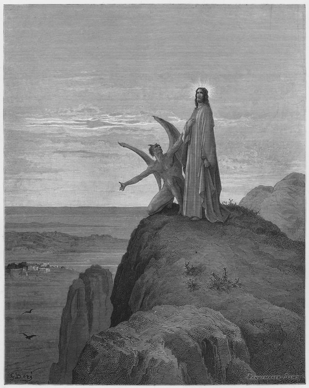 Gustave Dore Bible: Pokušení Ježíše od Gustave Dore