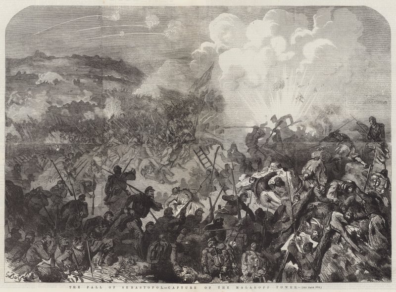 Pád Sebastopolu, dobytí Malakoffovy věže od Gustave Dore