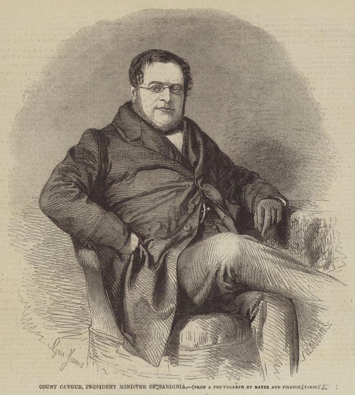 Hrabě Cavour, prezident Ministr Sardinie od Gustave Janet