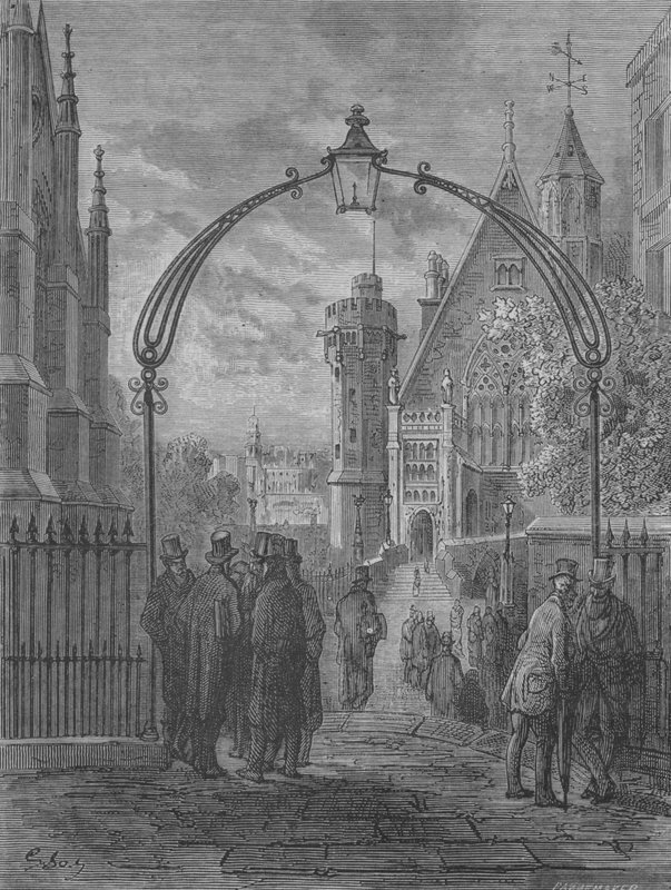 Allee Des Avocats A Temple-Bar od Gustave after Dore