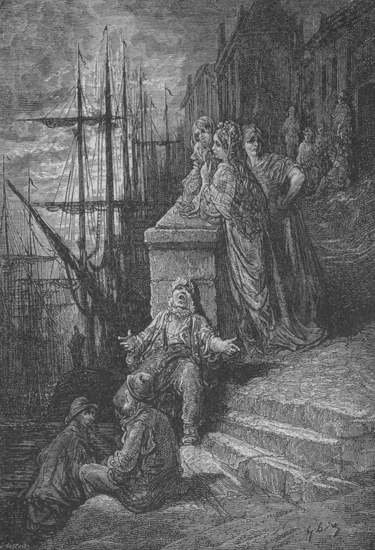 Rodina námořníků od Gustave after Dore