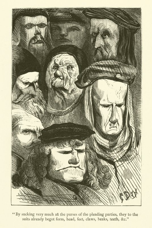 Ilustrace k dílům Rabelaise od Gustave after Dore