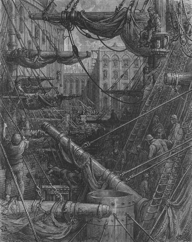 Interiér Doků od Gustave after Dore