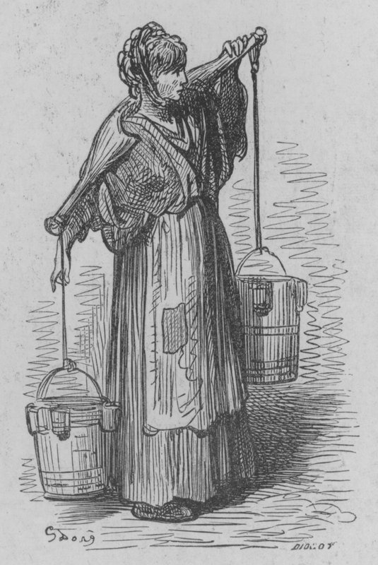 Mléčná dívka od Gustave after Dore