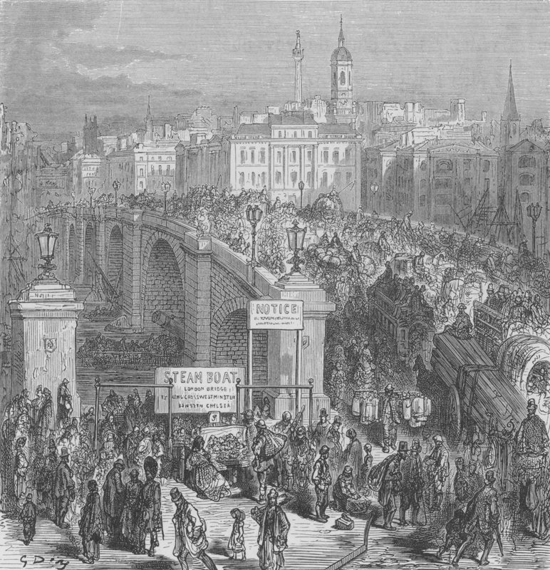 Londýnský most, 1875 od Gustave after Dore
