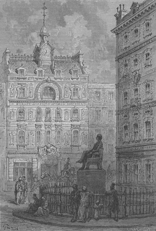 Peabody Socha V Centru City Of London od Gustave after Dore