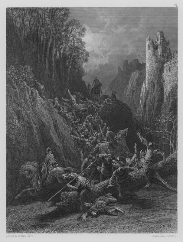 The Flight of the Boon Companions of Earl Limours od Gustave after Dore
