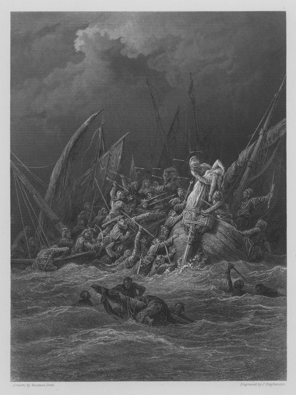 Boj na moři od Gustave after Dore