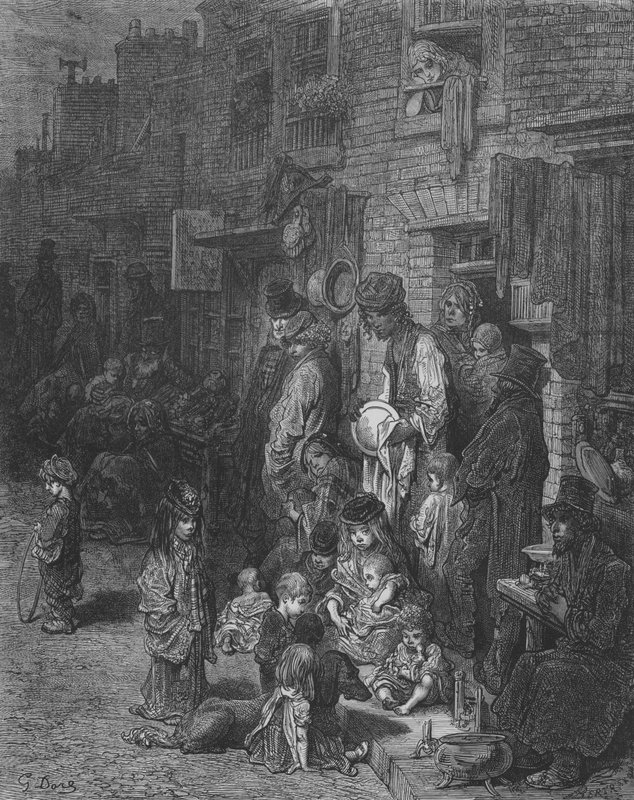 Ulice V Whitechapel od Gustave after Dore