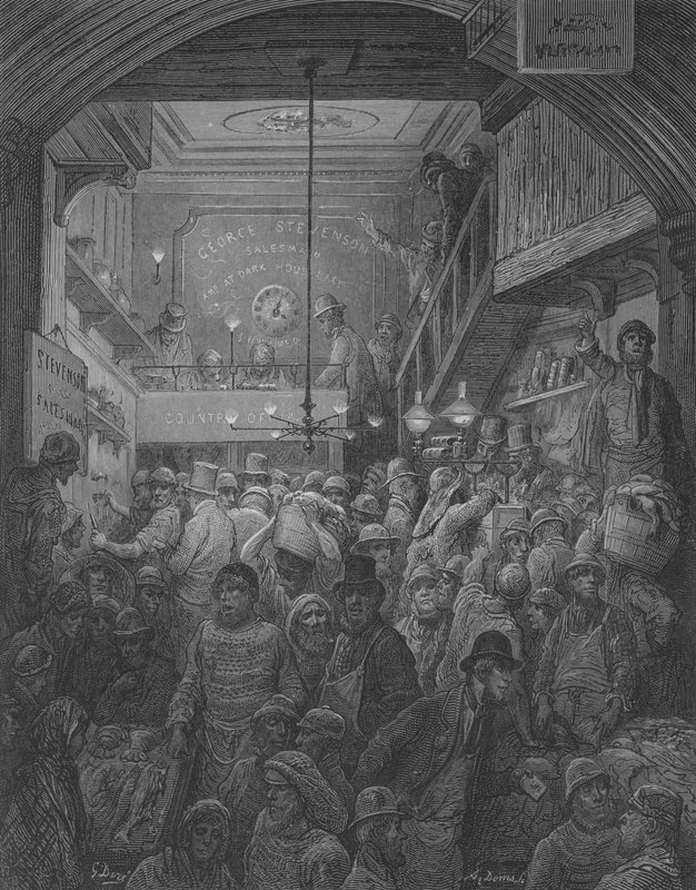 Prodej Ryb V Criee od Gustave after Dore