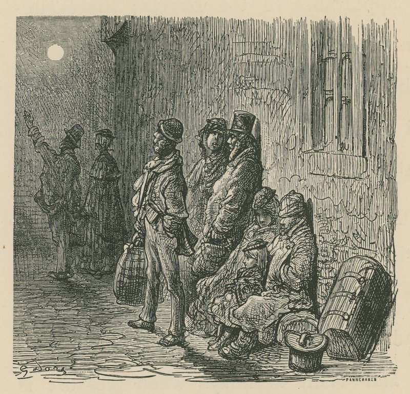 Scéna z londýnského života od Gustave Dore