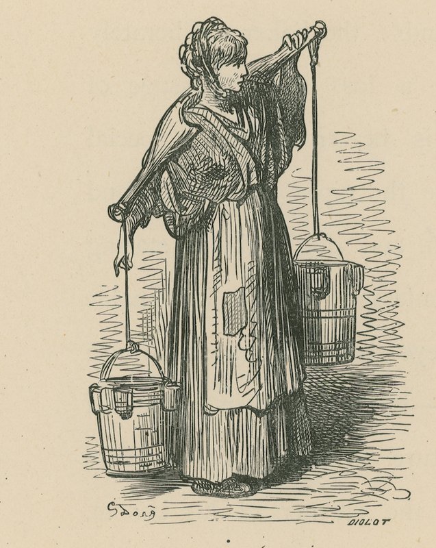 Žena nesoucí dva kbelíky od Gustave Dore