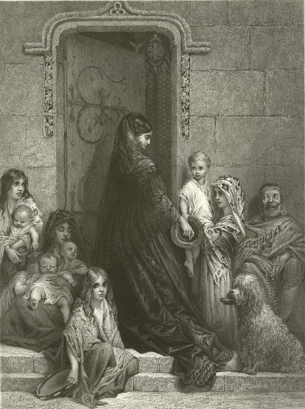 dávat almužnu od Gustave Dore