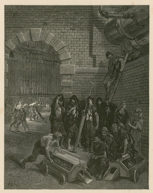 Lambeth Gas Works, Londýn od Gustave Dore