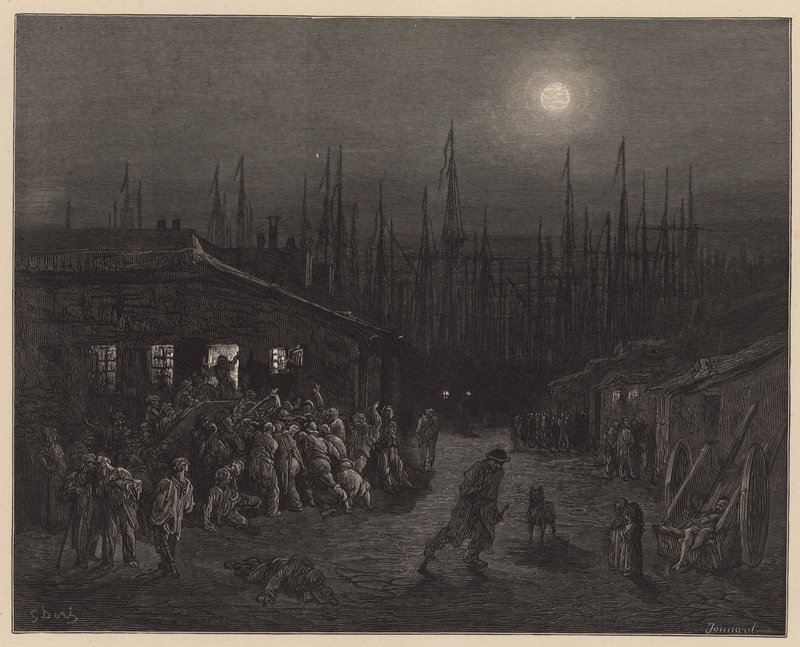 Londýnské přístaviště od Gustave Dore