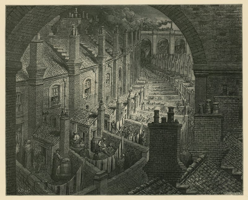 Přes Londýn po železnici od Gustave Dore