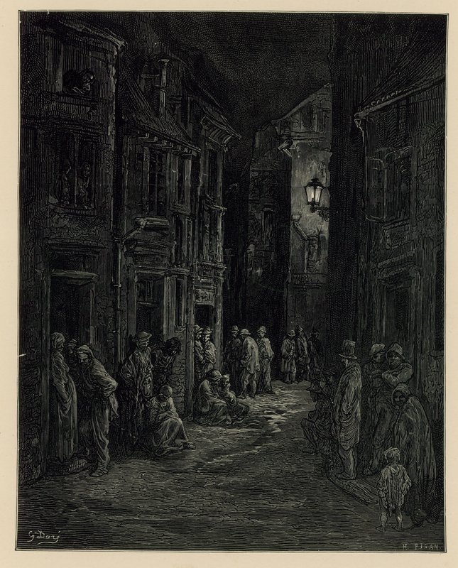 Slum Dwellings (rytina) od Gustave Dore