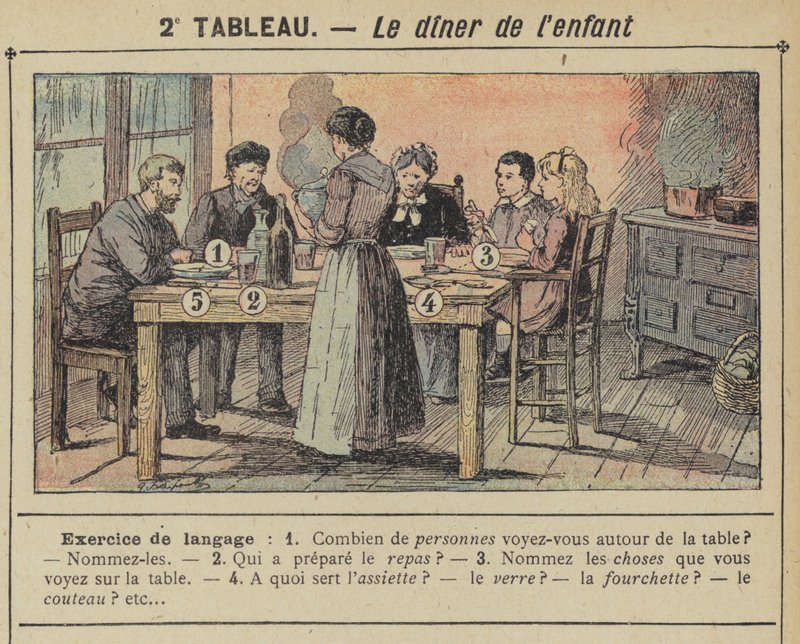 Dětská večeře (barva litho) od Gustave Fraipont
