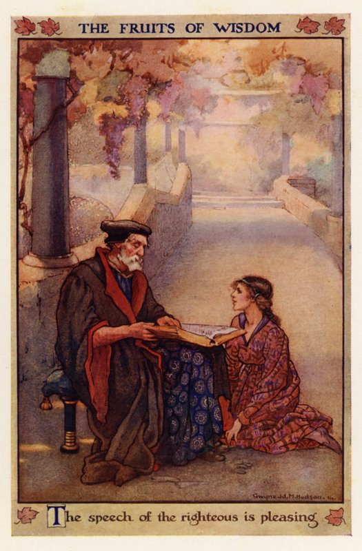 Plody moudrosti (barevná litografie) od Gwynedd M. Hudson