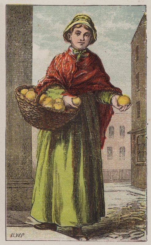 Oranžová dívka (barva litho) od H.W. (after) Petherick