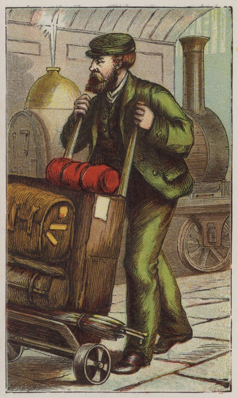 Železniční vrátný (barevné lito) od H.W. (after) Petherick