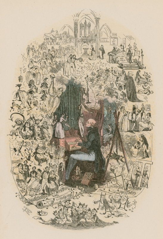 Ilustrace k filmu Martin Chuzzlewit od Hablot Knight Browne