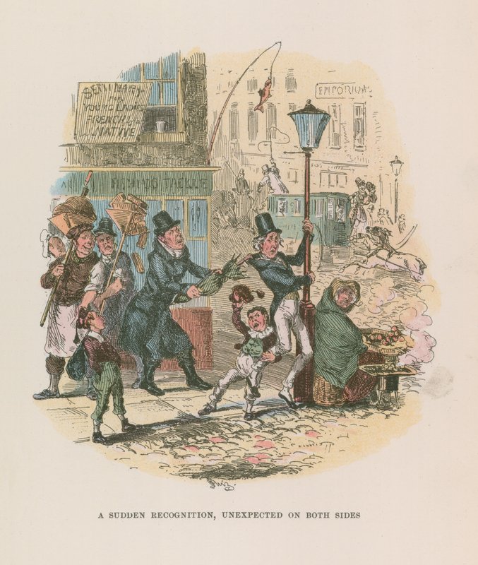 Ilustrace pro Nicholase Nicklebyho od Hablot Knight Browne