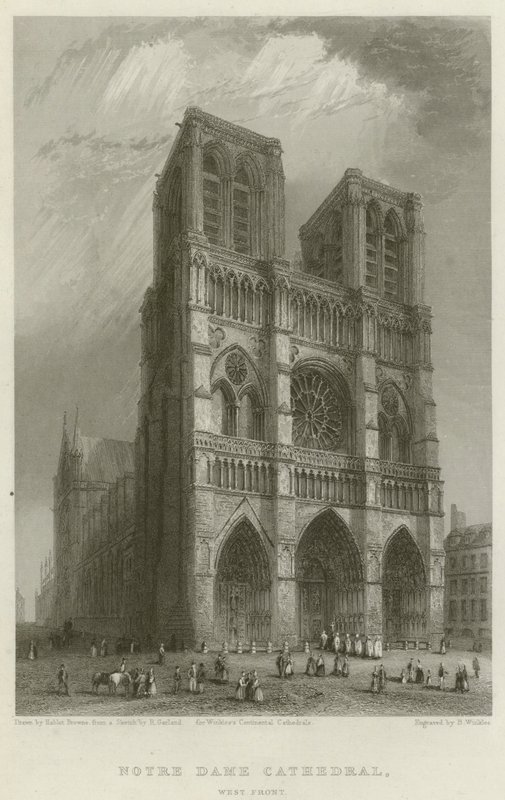 Katedrála Notre Dame, západní průčelí od Hablot Knight Browne
