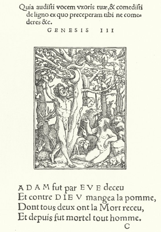 The Temptation (rytina) od Hans (after) Holbein the Younger