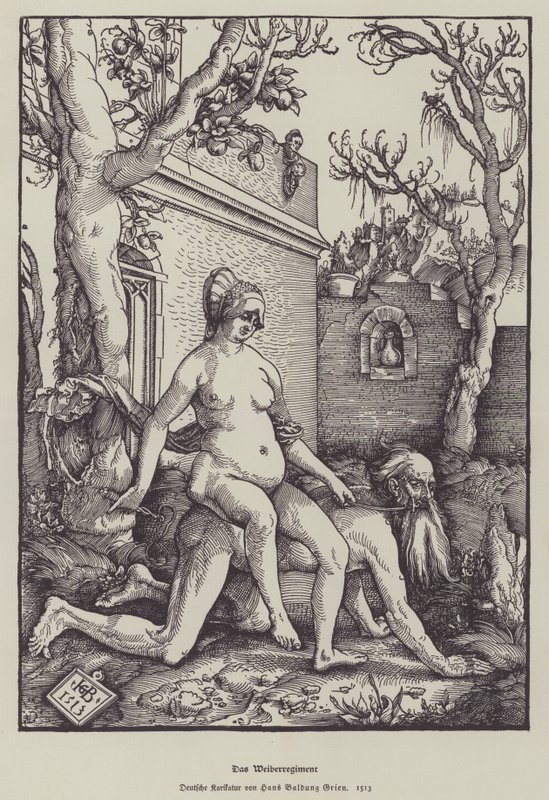 Aristoteles a Phyllis, 1513 od Hans Baldung Grien